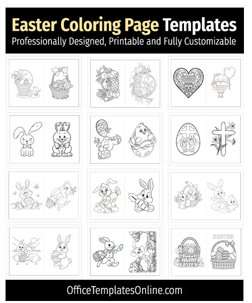 Free easter coloring pages templates in ms word format