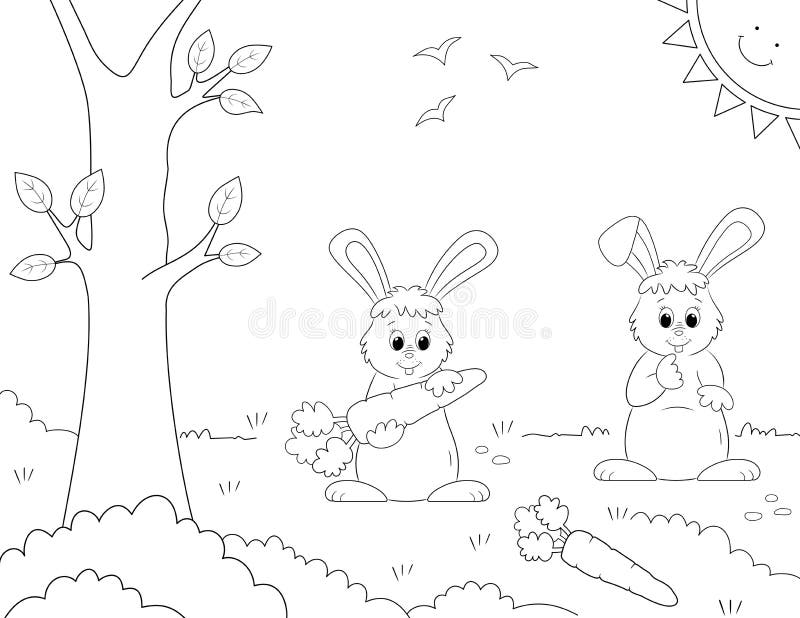 Carrots coloring stock illustrations â carrots coloring stock illustrations vectors clipart