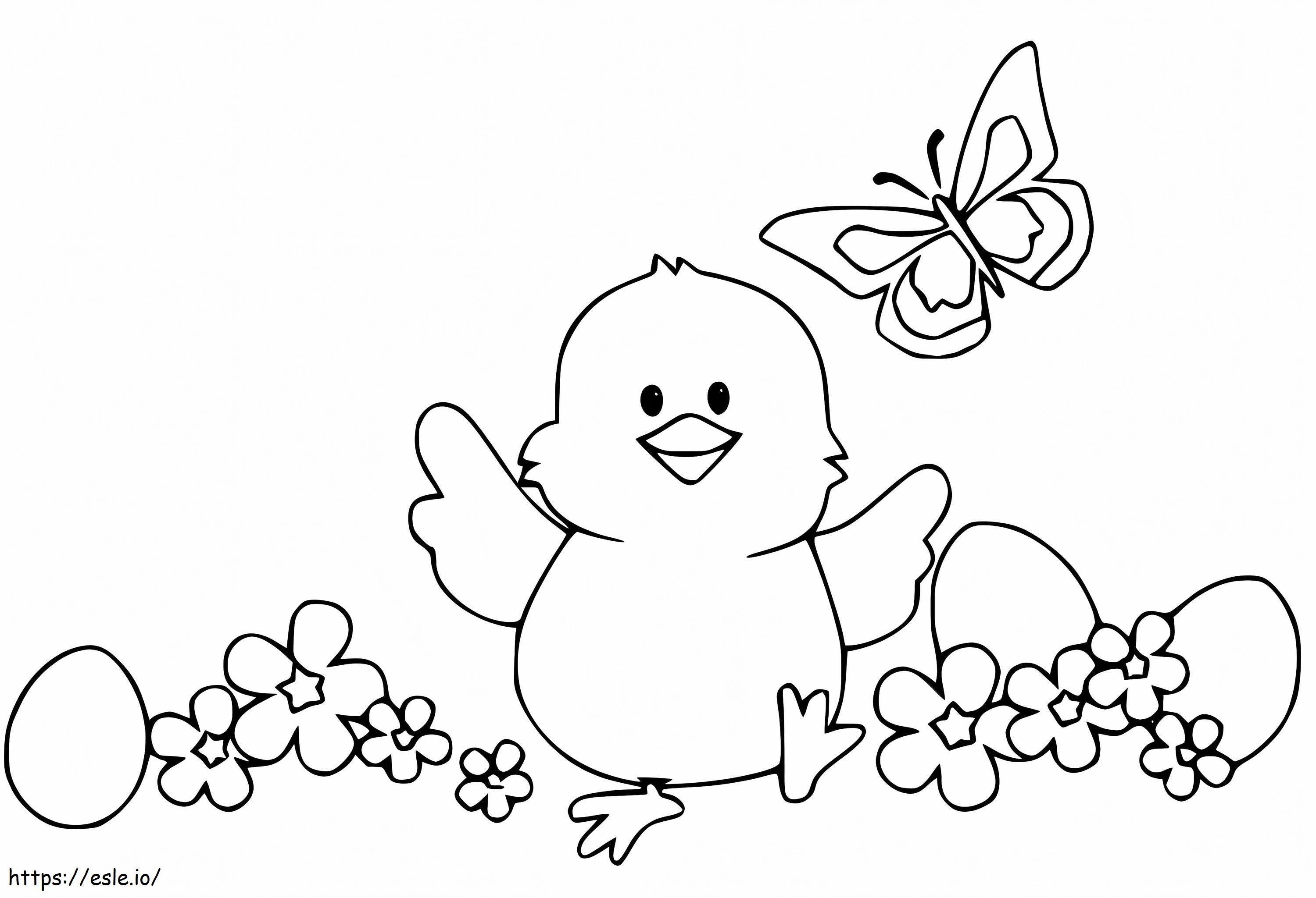 Printable easter chick coloring page