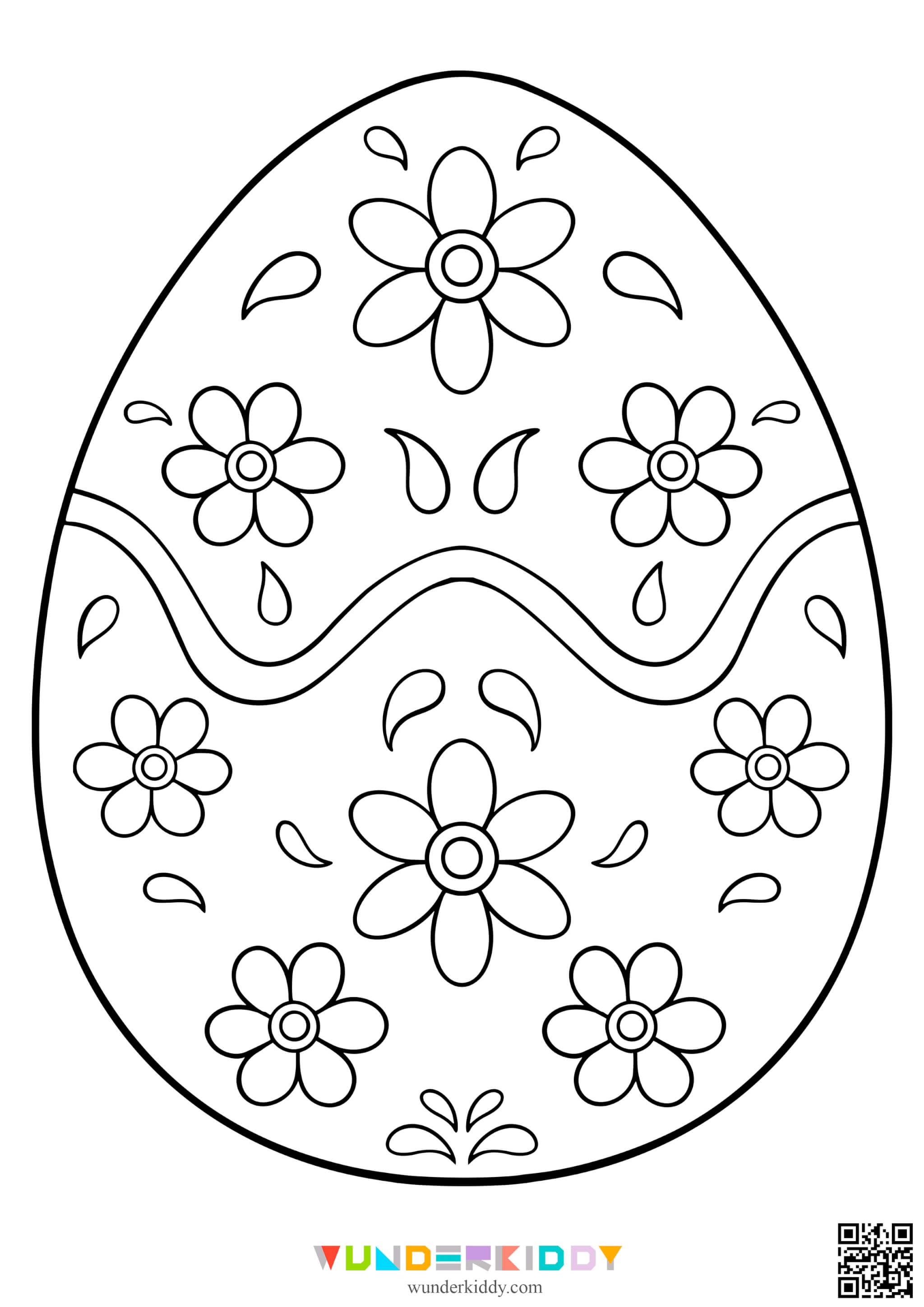 Printable easter egg template and colouring page pdf