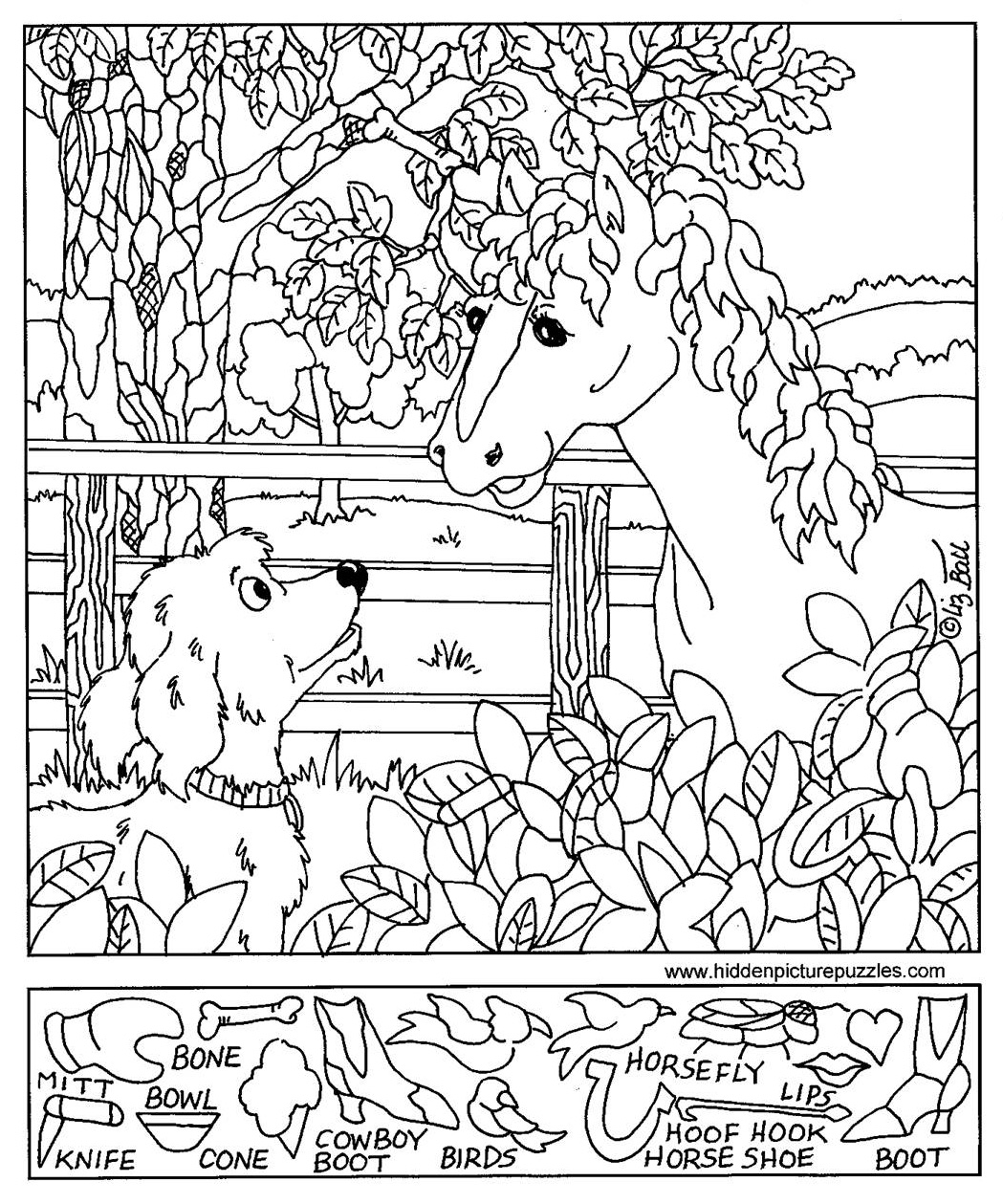 Hidden pictures page