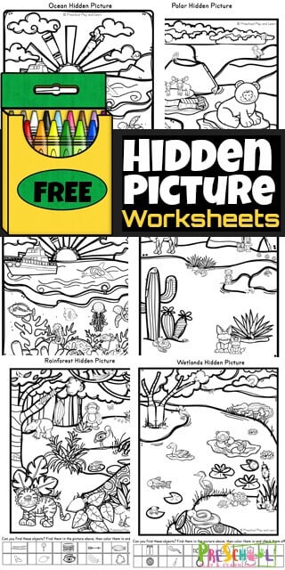 Free printable animal hidden picture worksheets