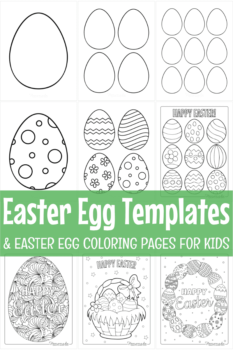 Easter egg coloring pages free printable templates