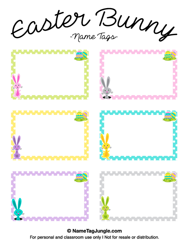 Free printable easter bunny name tags the template can also be used for creating iteâ easter printables free easter tags free printable easter labels printable