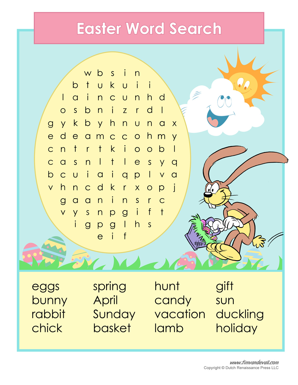 Printable easter word search â tims printables