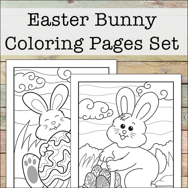 Free easter coloring pages printable set with bunnies chicks and eggs