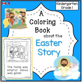 A coloring book about the easter story by primarily blue tpt
