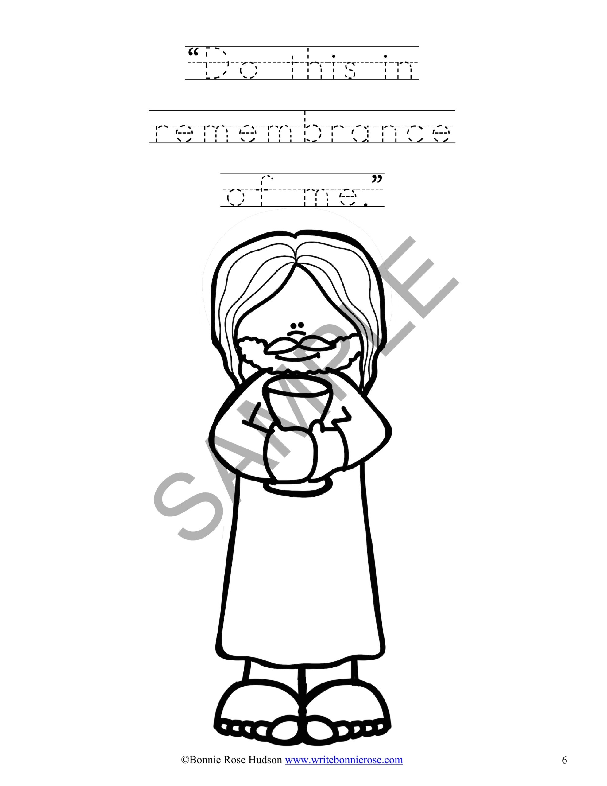 Easter story coloring book with print copywork made by teachers