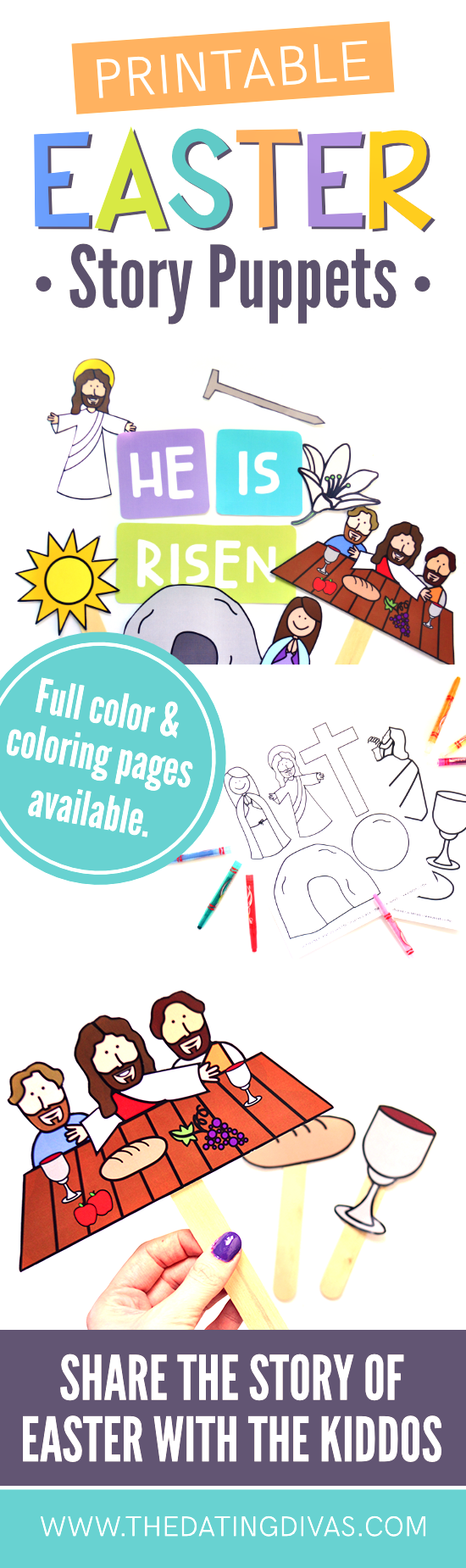 Easter story for kids printable easter story puppets