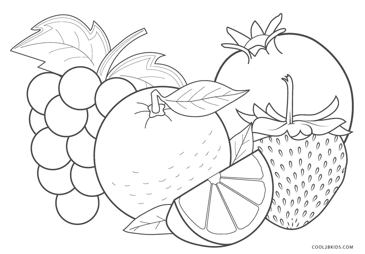 Free printable fruit coloring pages for kids