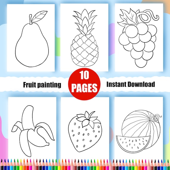 Easy coloring pages for kids printable coloring pages for preschoolers homeschool preschool kindergarten activities fruit coloring