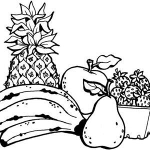 Cute fruit coloring pages printable for free download