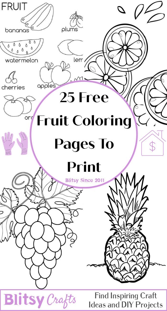 Free fruit coloring pages for kids and adults