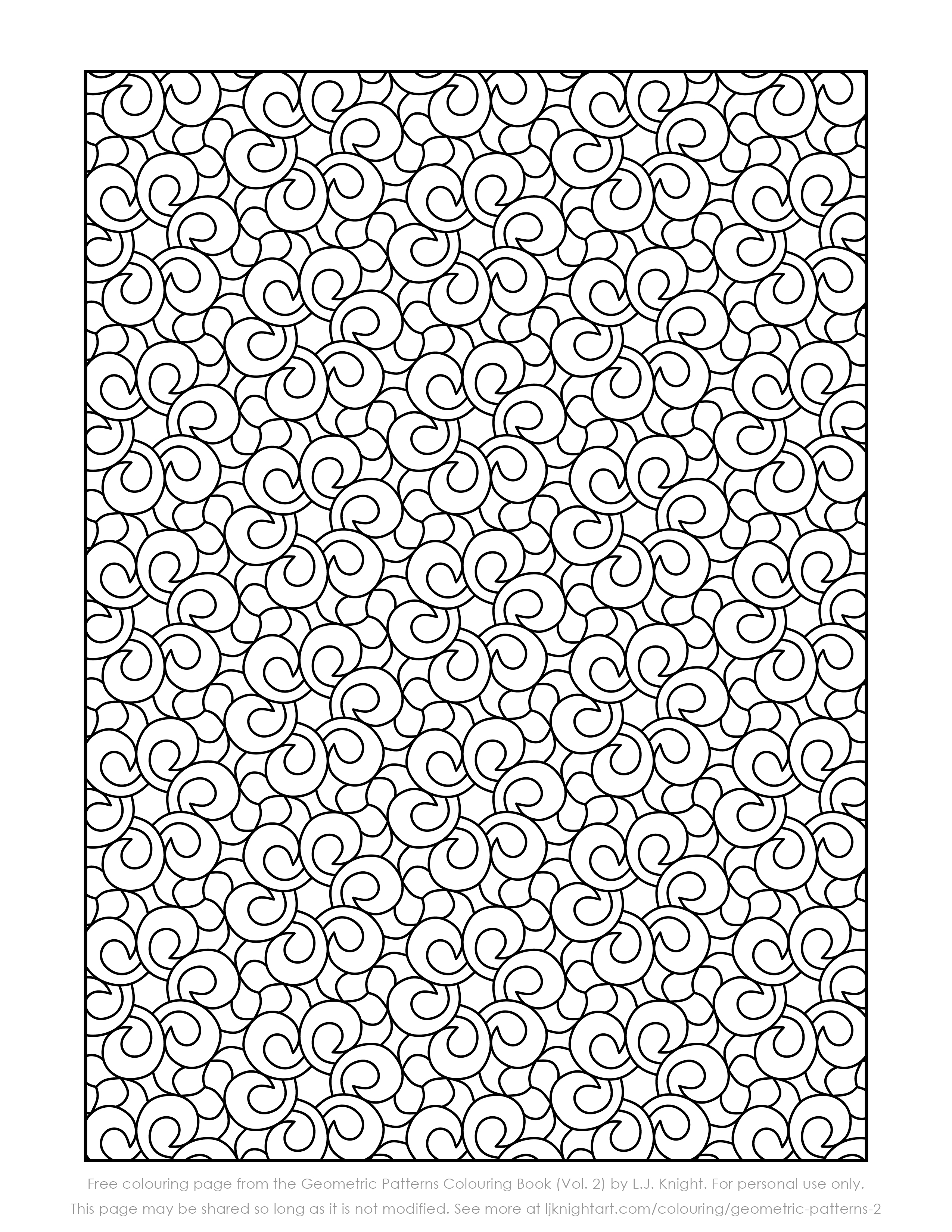 Free abstract geometric pattern printable colouring page lj knight art