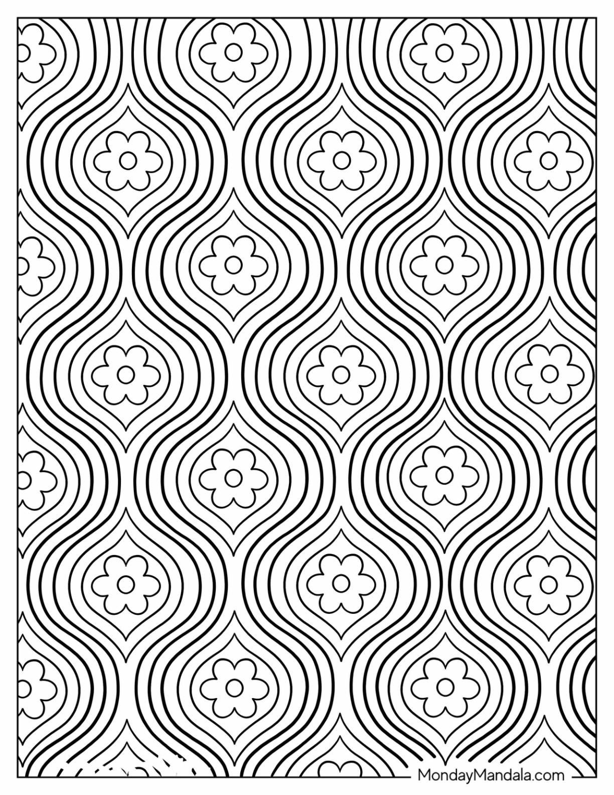 Pattern coloring pages free pdf printables
