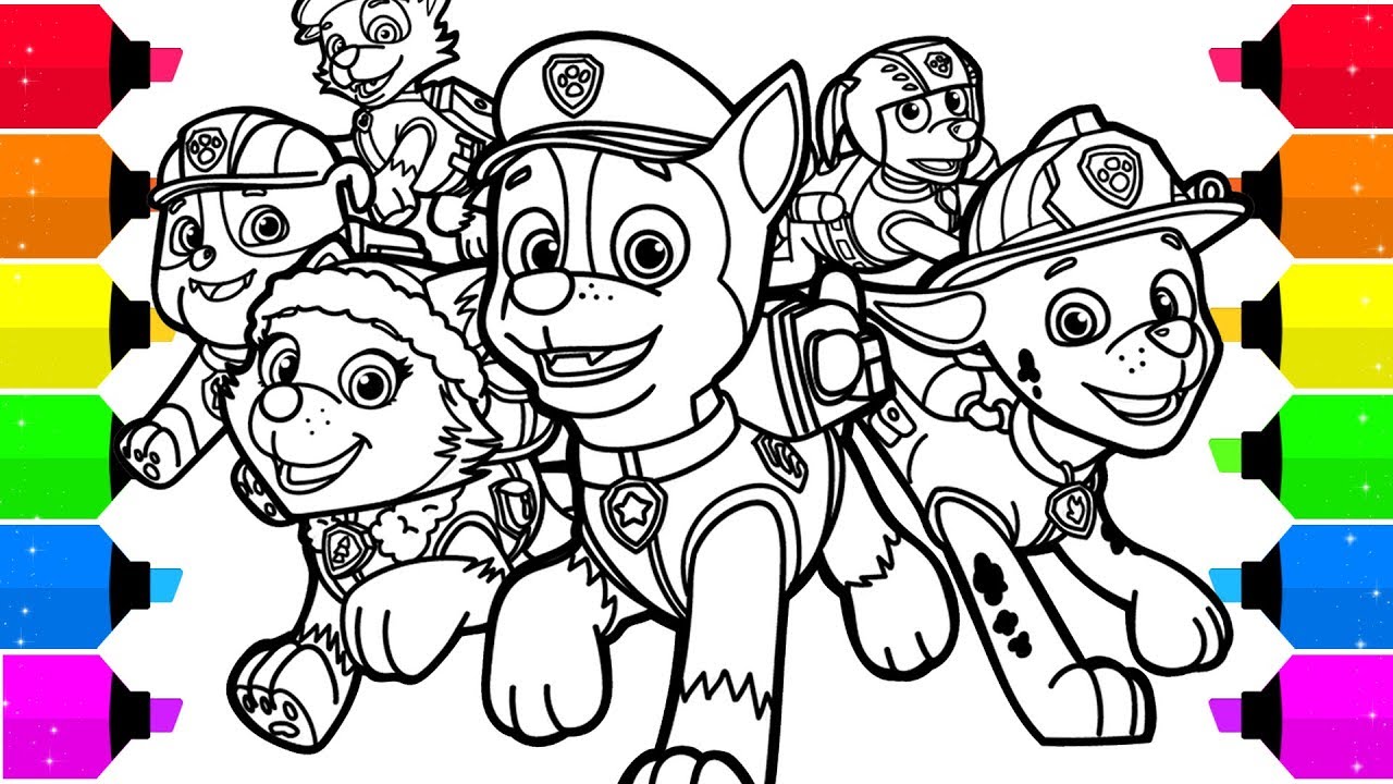 Paw patrol coloring pages for kids