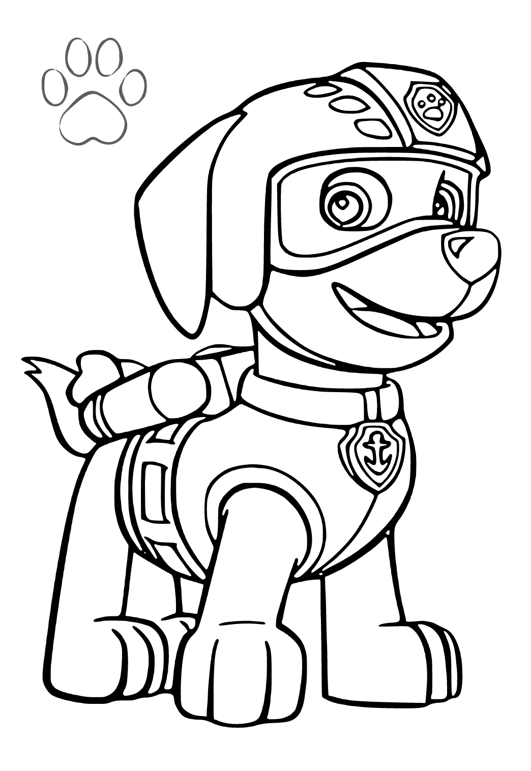 Free printable paw patrol hero coloring page for adults and kids