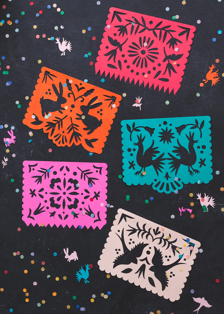 Printable papel picado streamers