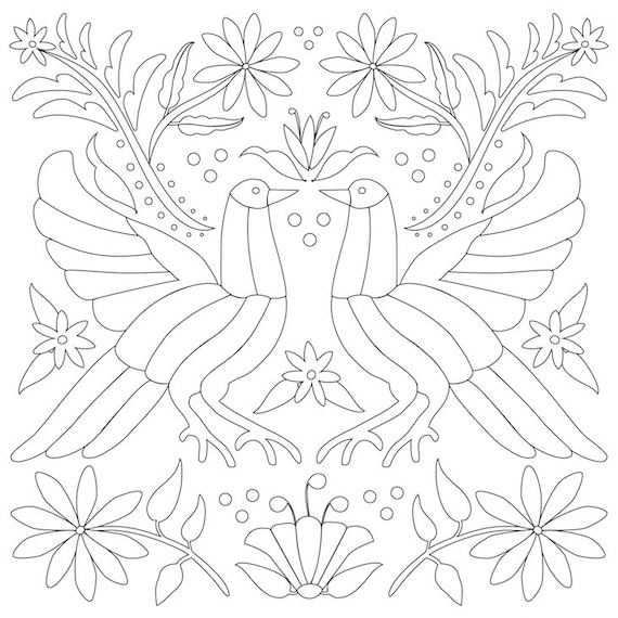 Instant download coloring book page printable adult children coloring page coloring at home activity mexican otomã design