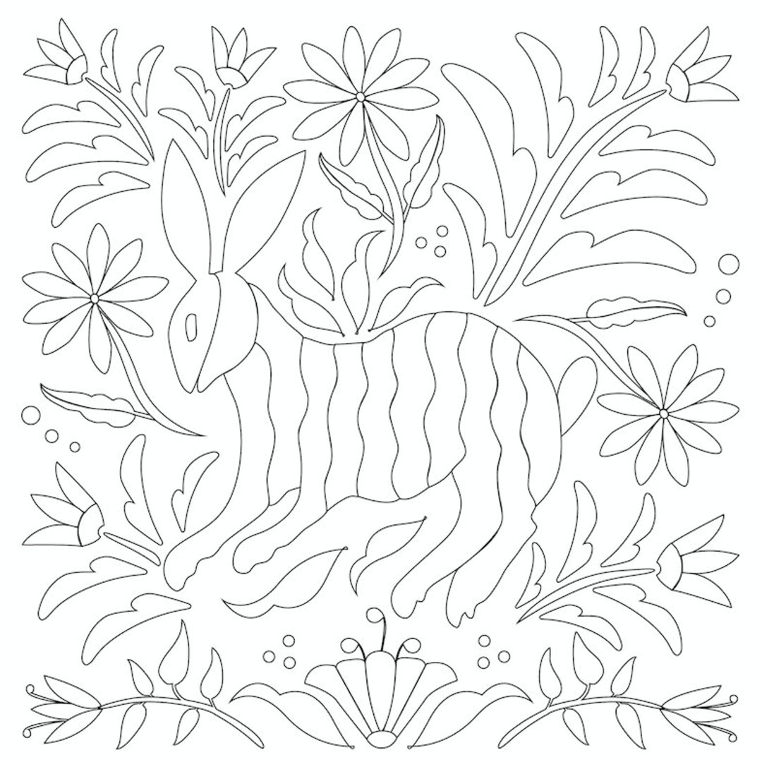 Instant download coloring book page printable adult children coloring page coloring at home activity mexican otomã design