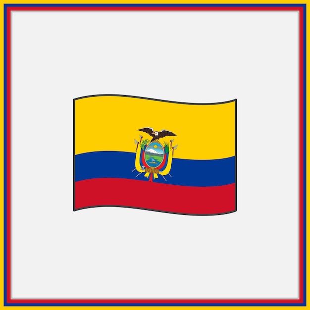 Premium vector ecuador flag cartoon vector illustration flag of ecuador flat icon outline national ecuador flag