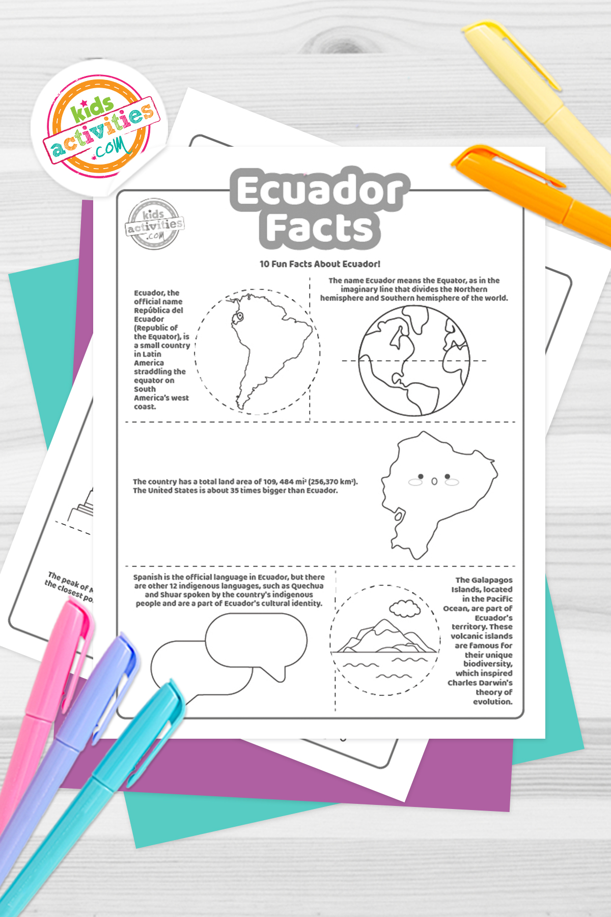 Cool ecuador facts coloring pages kids activities blog