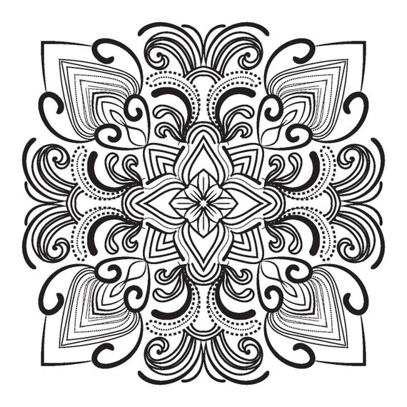 Mandala coloring page stress relief draw drawing paper digital file download adult kids education art project school work geometric art