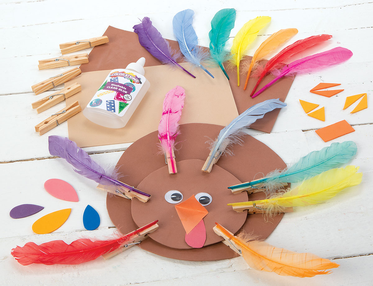 Pin the tail on the turkey creative activity for thanksgiving
