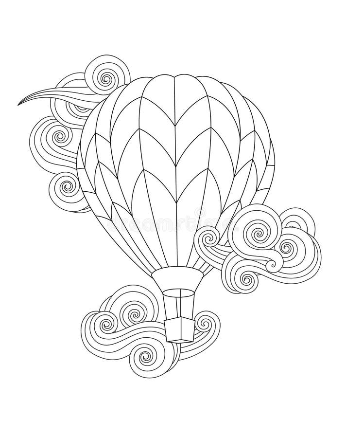 Hot air balloon coloring stock illustrations â hot air balloon coloring stock illustrations vectors clipart