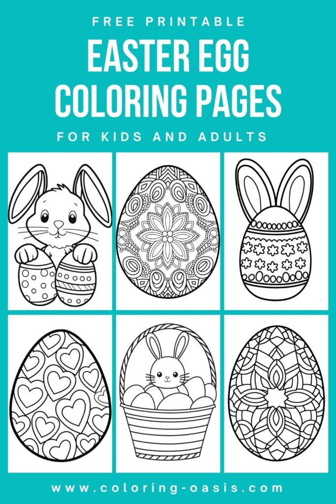 Free printable easter egg coloring pages for kids and adults to enjoy