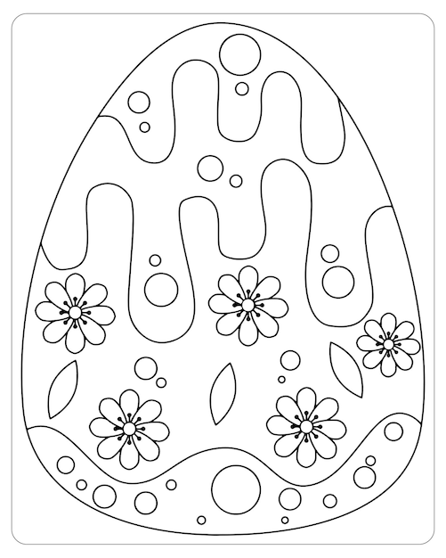 Premium vector easter egg coloring pages for kids easter egg vector
