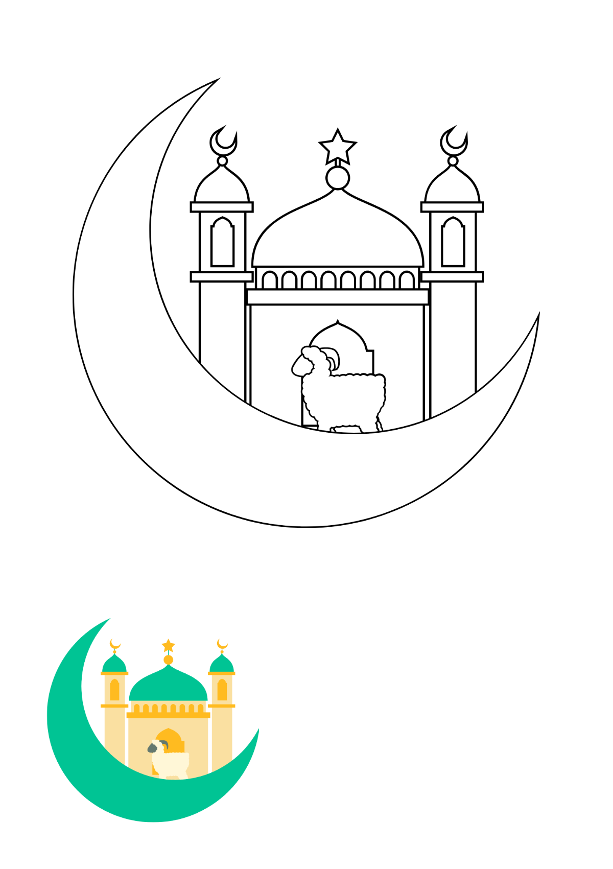 Free eid al adha coloring page s examples