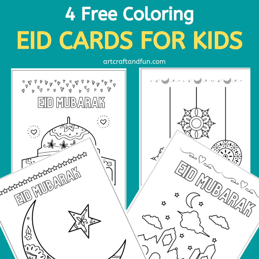 Free printable coloring eid cards for kids