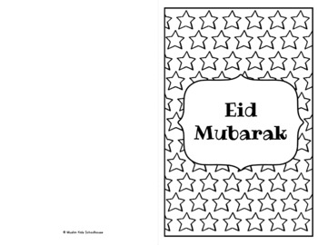 Eid mubarak star set coloring page greeting card gift tags eid activity