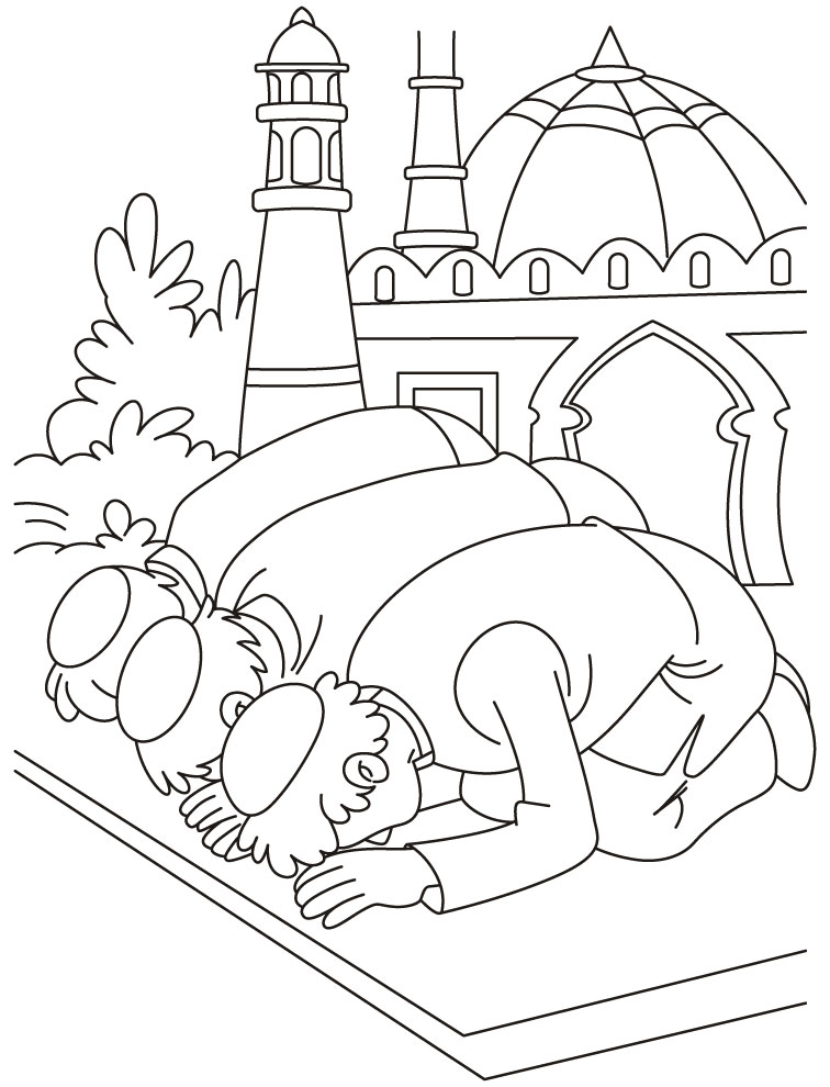 Eid prayer coloring page download free eid prayer coloring page for kids best coloring pages