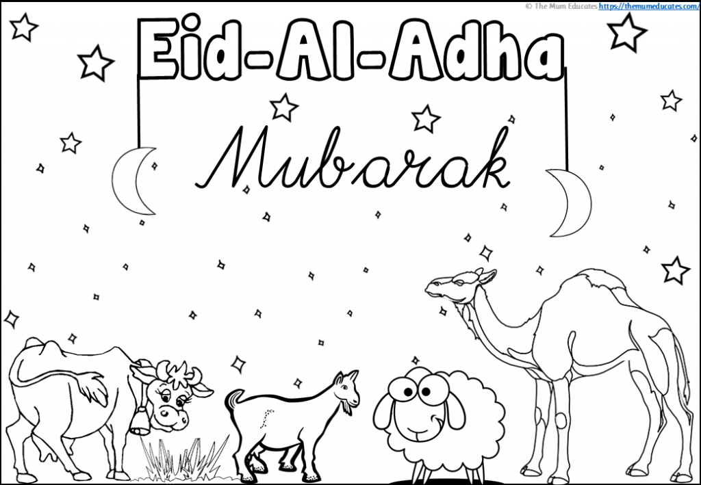 Free eid al adha colouring pages