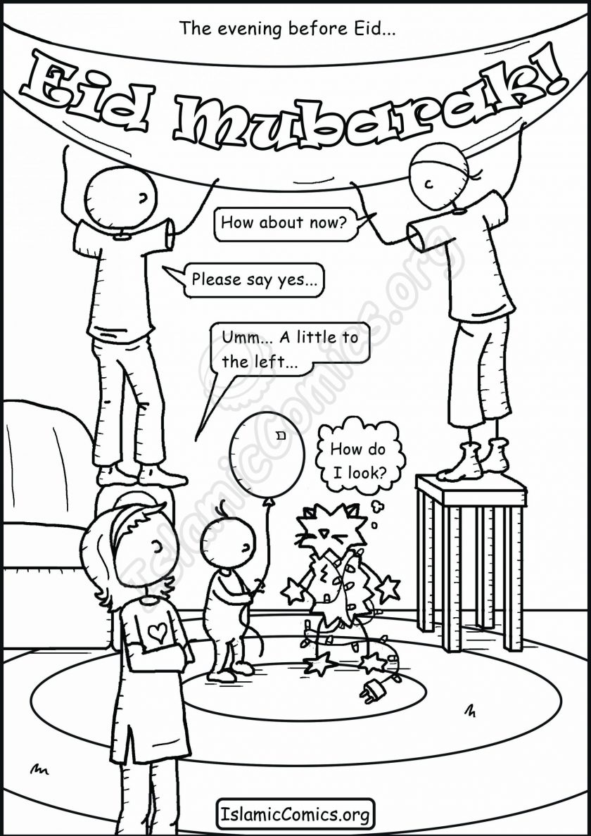Eid ul adha coloring pages activity sheets â islamic comics