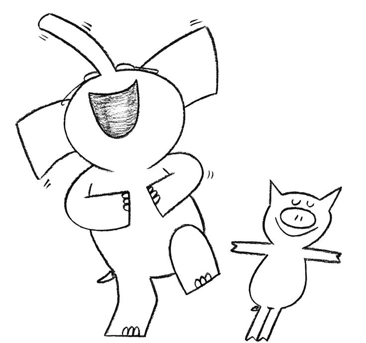 Elephant and piggie coloring page elephant coloring page coloring pages piggie and elephant