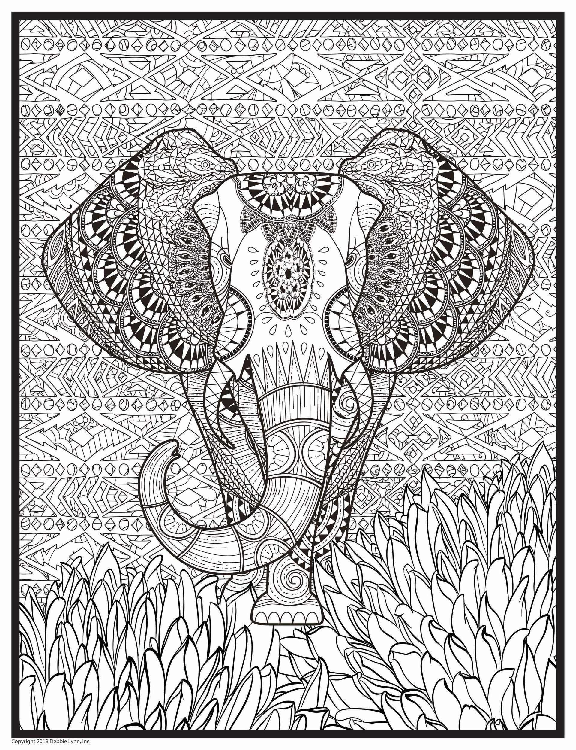 Elephant personalized giant coloring poster x â debbie lynn