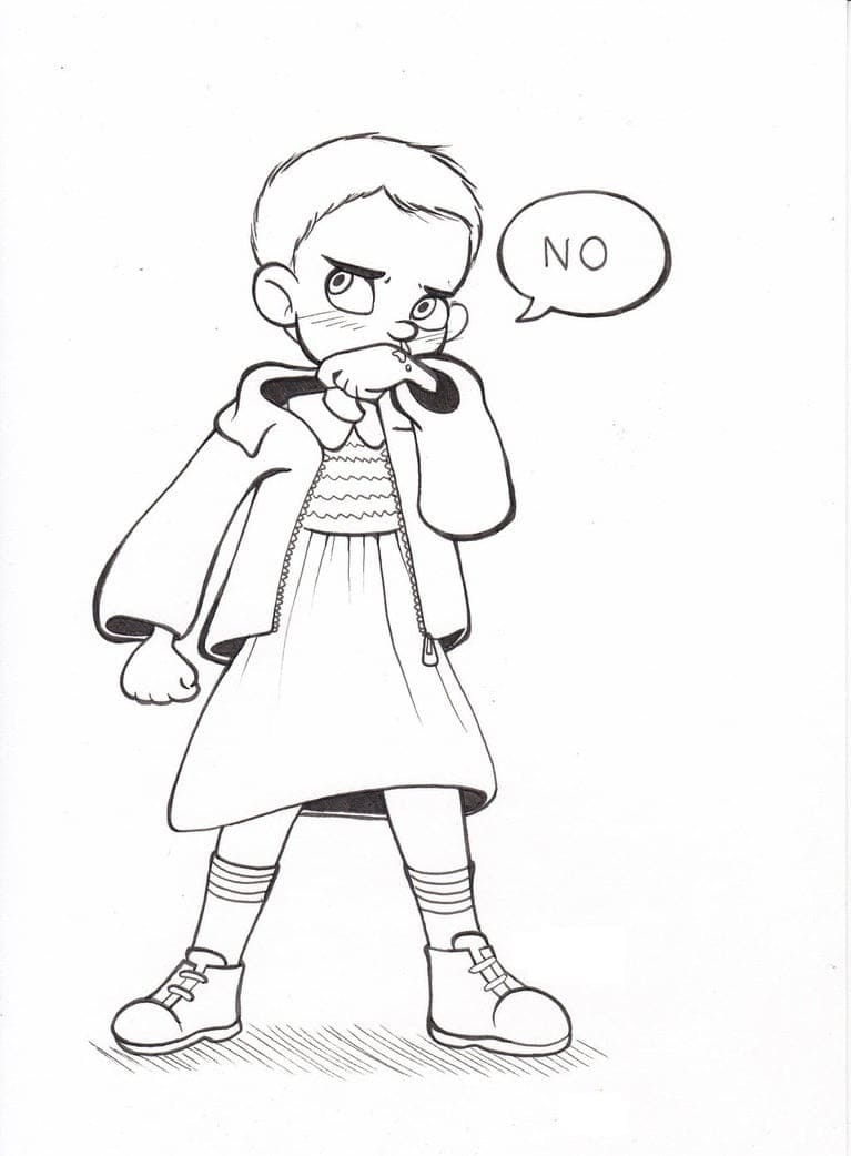 Eleven stranger things coloring page