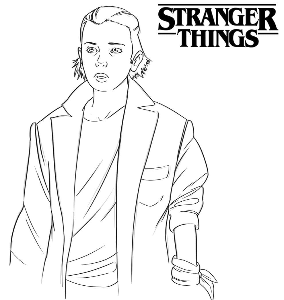 Cool eleven stranger things coloring page