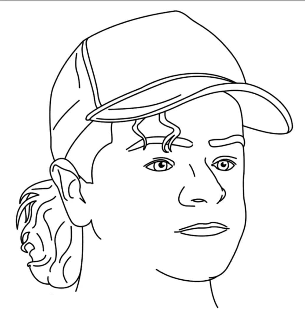 Dustin stranger things coloring page