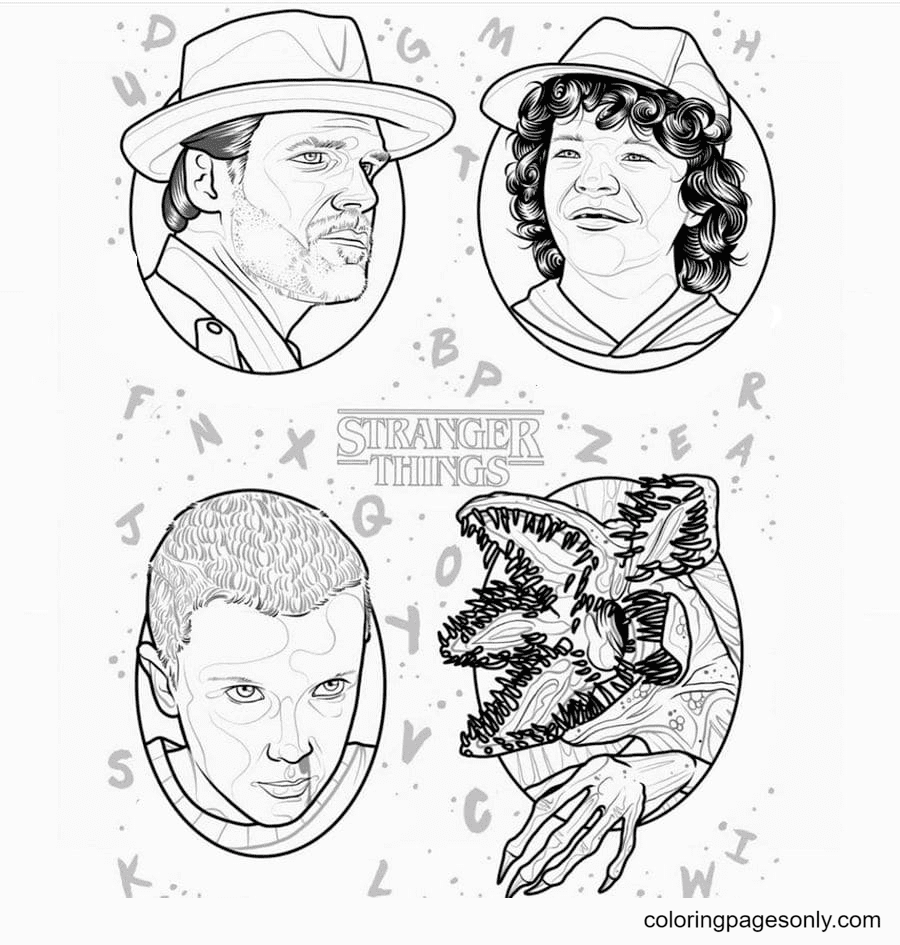 Eleven in stranger things coloring page