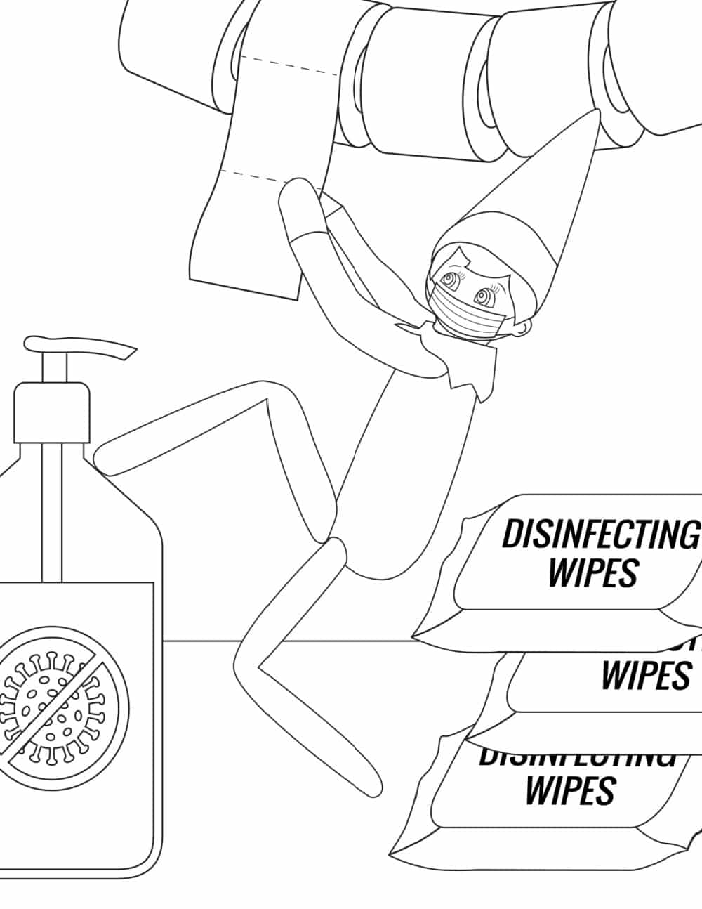Printable elf on the shelf coloring pages