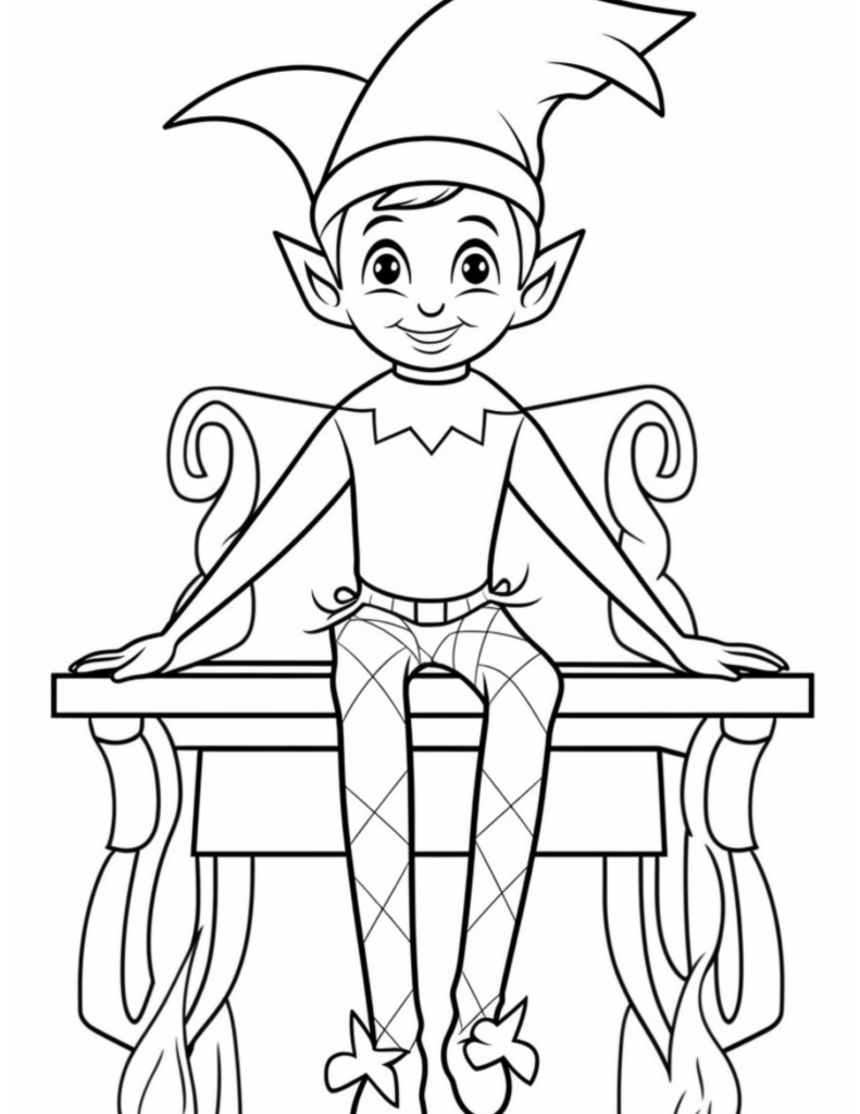 Elf on the shelf coloring pages