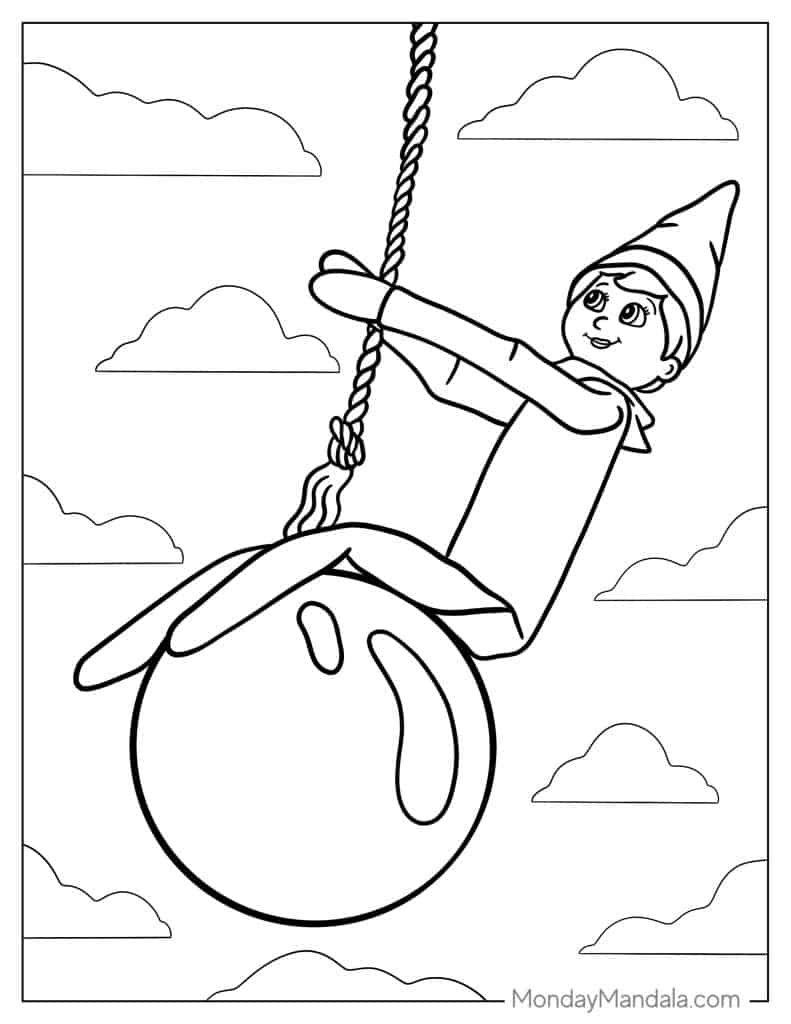 Elf on the shelf coloring pages free pdf printables