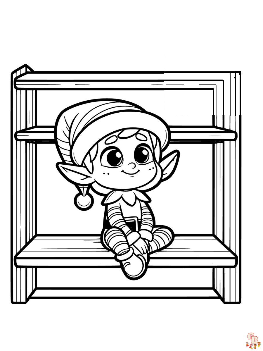 Printable elf on the shelf coloring pages free for kids and adults