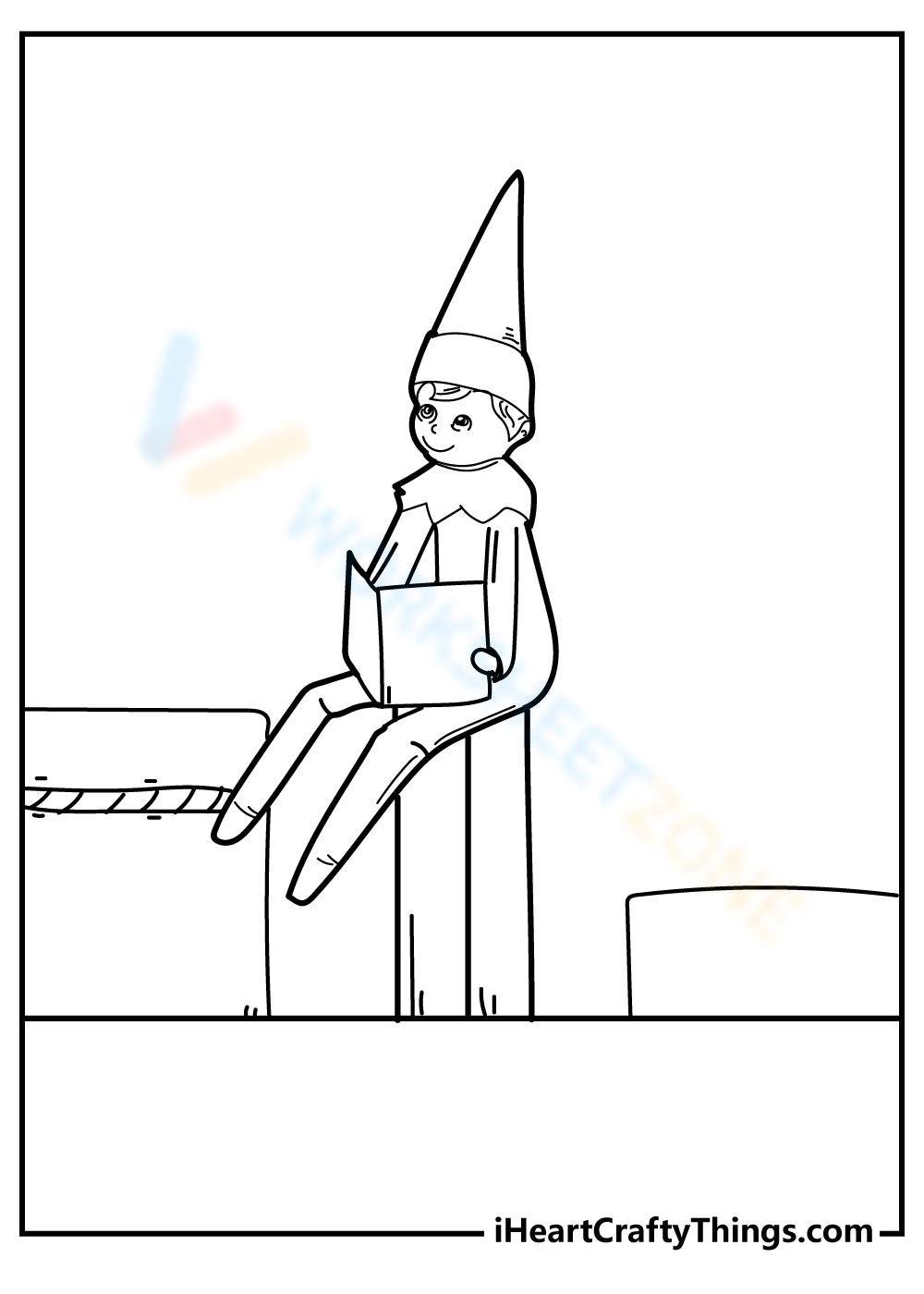 Free printable elf on the shelf coloring pages for kids