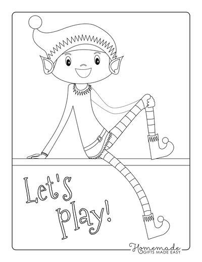 Free printable elf coloring pages for kids