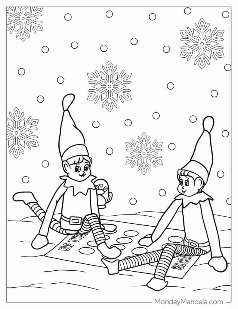 Elf on the shelf coloring pages free pdf printables
